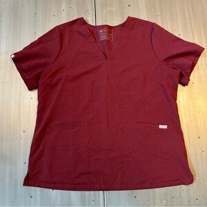 Figs Burgundy Casma Two Pocket Scrub Top women’s size XXL